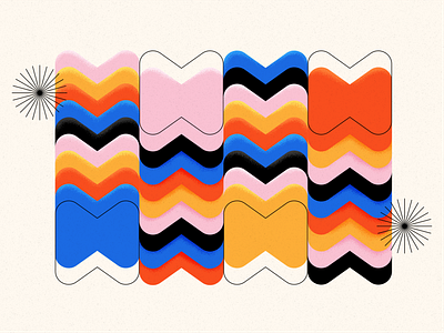 Shape Study: 022 bauhaus black blue bold branding colors flat geometric geometry midcentury minimal orange pink primary colors red retro shapes simple texture vector