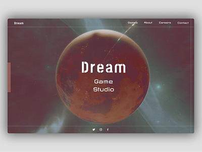 Landing Page brown clean design game game studio games graphic design green landing landing page minimal planets space stars studio ui universe web design webdesign