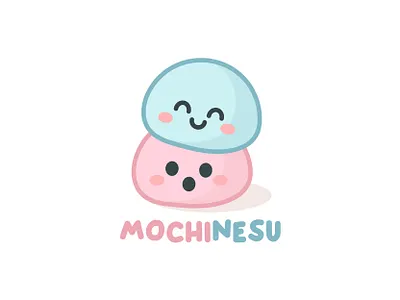 MochiNesu branding cake character cute dessert illustration japan japanese jaysx1 kawaii logo mascot mochi sakura mochi sweets