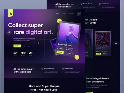 AnjayCLub - NFTs Website 3d blockchain branding clean crypto cryptocurrency design ethereum fintech gradient illustration minimal minimalist mobile modern nft ui web web design website