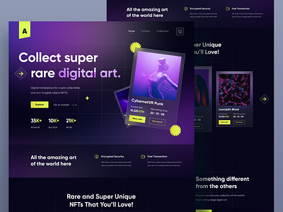 AnjayCLub - NFTs Website 3d blockchain branding clean crypto cryptocurrency design ethereum fintech gradient illustration minimal minimalist mobile modern nft ui web web design website