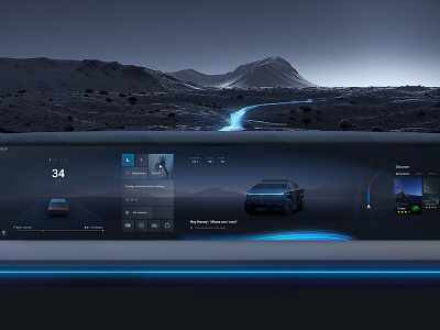 Tesla Cybertruck HMI c4d car hmi ui voice