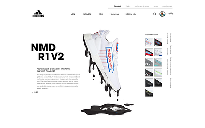 Adidas Landing Page 003 adidas branding dailyui design digital art ecommerce illustration landing page shoes typography ui ui design user interface ux vector web