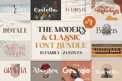 The Modern & Classic Font Bundle bundle classic font fashion font font bundle invitation logo font modern font retro font serif font typeface