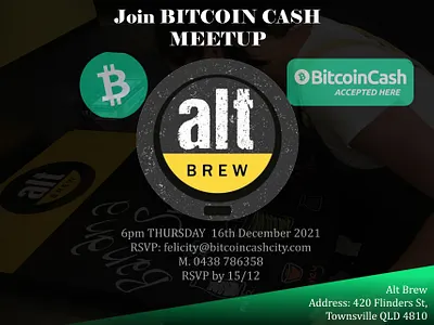 Meetup Bitcoin Cash Flyer branding design flyer graphic design illustration logo