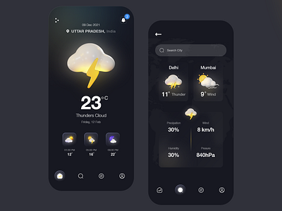 Weather 3d animation branding cityweather graphic design logo motion graphics temperature temperaturemonitoring ui weatherapp