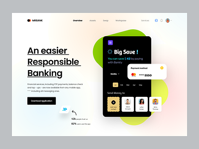 Finance App Landing Page bank banking banking website card clean credit card debit design finance finance website financial financial website fintech home page landing page money payment ui website website design