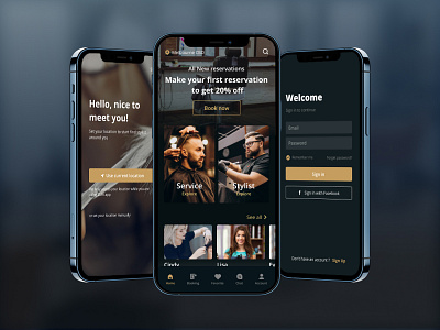 Hairdresser booking app app design product design ui