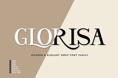 Glorisa display elegant font logo design sanserif serif stylish typography vintage