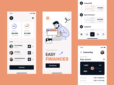 Easy finance mobile app android android mobile app app app design application design illustration ios ios mobile app mobile mobile app design ui ux