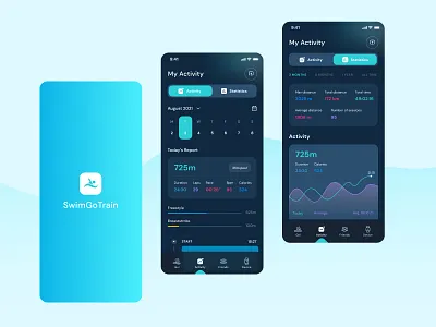 Swimming App 3d animation branding concept creative design graphic design homepage design inspiration landing page logo mobile app motion graphics outline2design ui ux webdesign