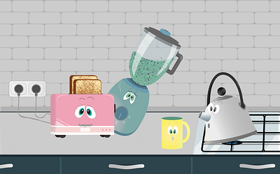 disaster in the kitchen animation design graphic design illustration vector