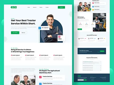 Agricultural Machinery Services Company-Web Design agriculture homepage landing page machinery service ui ux web web design website