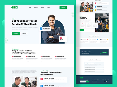 Agricultural Machinery Services Company-Web Design agriculture homepage landing page machinery service ui ux web web design website