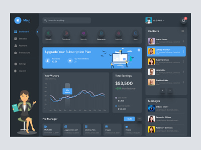 Dashboard Design admin admin panel admin theme admin ui analytics cards dark theme dark ui dashboad dashboard grid view interface sidebar uiux user user dashboard user interface