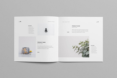 Minimal Square Catalog botanic branding brochure catalog clean design editorial elegant indesign layout magazine marketing minimal photography portfolio print product promotion square template