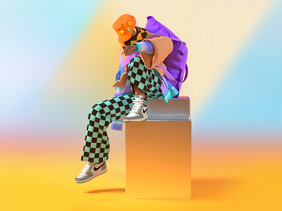 C4D a cool boy 3d branding c4d character design design graphic design illustration motion graphics