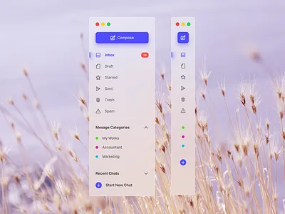 Sidebar Navigation dashboard navigation glassmorphism microsoft design navigation sidebar sidebar navigation ui ui concept user interface ux design visual design windows 11