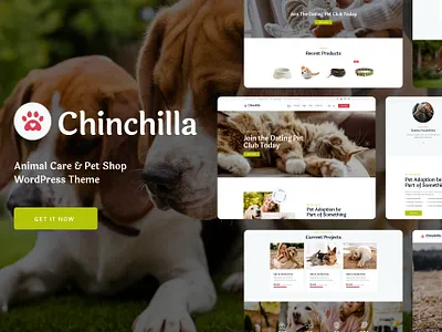 Chinchilla - Animal Care & Pet Shop WordPress Theme design illustration logo web design web development webdesign woocommerce wordpress wordpress theme wordpress themes