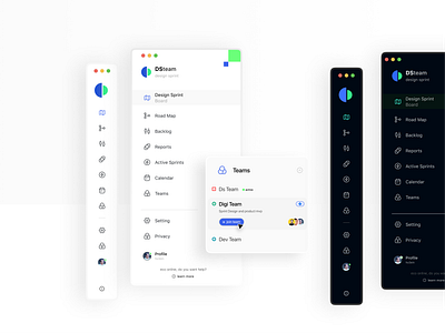 DS Sidebar Navigation blue board dark dashboard desgin desgin sprint green mobile navigation sidebar ui ux webdesign white