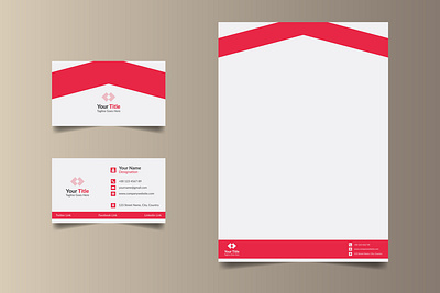 Business Card & Letterhead adobe illustrator branding business card graphic design letterhead design logo stationary design vector visiting card templates