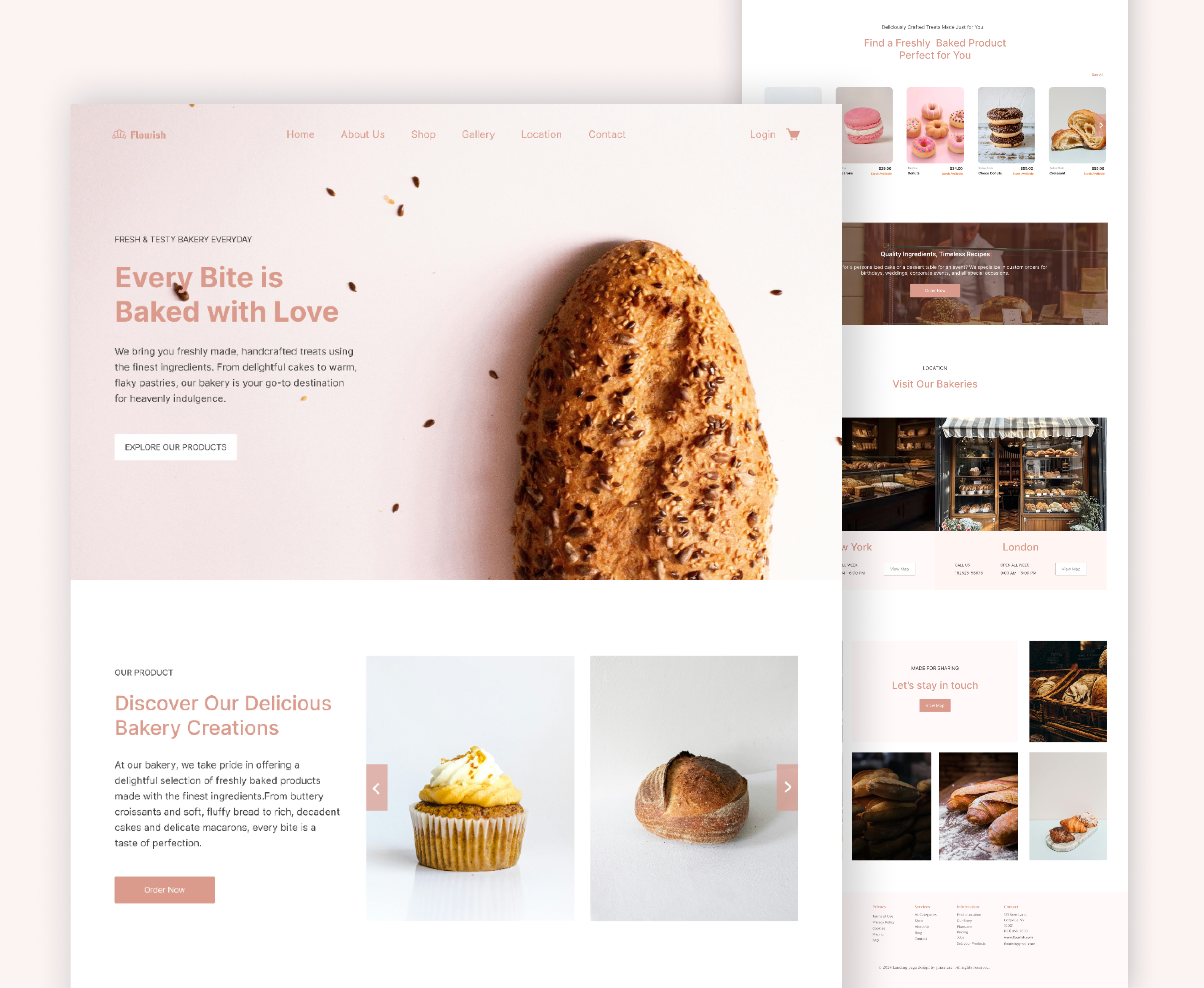 Bakery Shop Website - Landing Page bakery design landing landing page ui uiux ux website