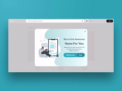 Welcome Shop Coupon Popup Template website popup