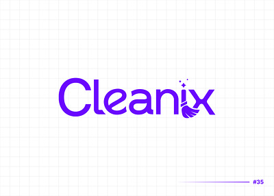 Wordmark logo design - Cleanix cleaning logo cleanix logo design wordmark