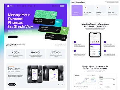 Artho - Personal Finance Platform app bank branding card design elementor finance landing management money page payment personal platform saas software ui webflow website wordpress