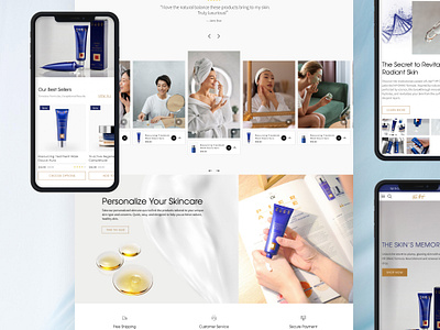 Pier Augé – Skincare Brand Homepage Design Concept blue ecommerce homepage luxury skincare ui design website website design website inspiration