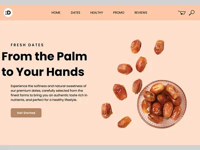 Dates Landing Page Concept animation branding collaboration creativewebdesign dates designinspiration ecommercedesign figma foodwebsite freebie graphic design healthyfood landingpage minimaldesign motiondesign organicdesign productdesign ui uiuxdesign webdesign