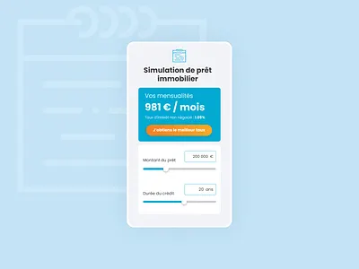 Calculator - Mortgage broker calculator calculette crédit crédit immobilier dailyui design immobilier loan mortgage simulation ui uidesign uiux ux web