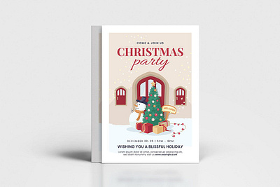 Winter / Christmas Greeting Card Template card card template catalog christmas greeting clean design greeting card greeting card template illustration indesign magazine new year print printable season snow template winter xmas xmas card