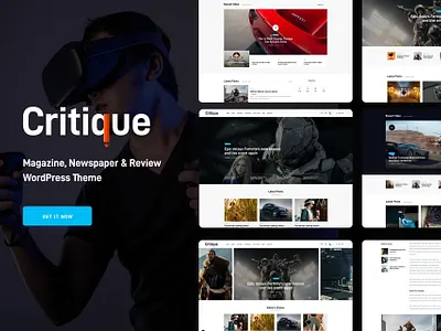 Critique - Magazine, Newspaper & Review WordPress Theme design illustration logo web design web development webdesign woocommerce wordpress wordpress theme wordpress themes