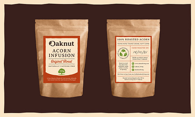 Oaknut Packaging acorns coffee coffee branding coffee logo coffee packaging drink branding environment logo design oak oak leaf oak tree packaging design sustainable tea tea branding