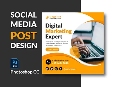Social Media Post Design Digital Marketing Ad social media post template