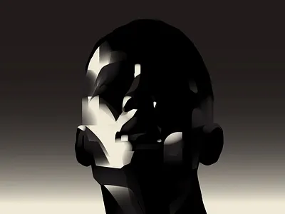 Man In Noir abstract composition dark dark portrait design illustration laconic lines minimal noir noir art noir portrait portrait portrait illustration poster