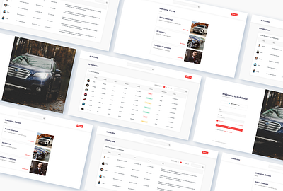 autoLuby Website Design cards home page login table ui visual design website