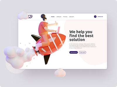 Landing Page 3d 3d illustration button cta button illustration landing page ui