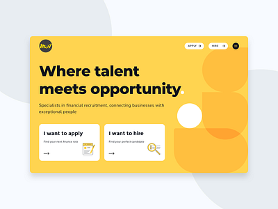 Mitchell Adam Website animation job board micro interactions recruitment ui ui design ux web design website yellow