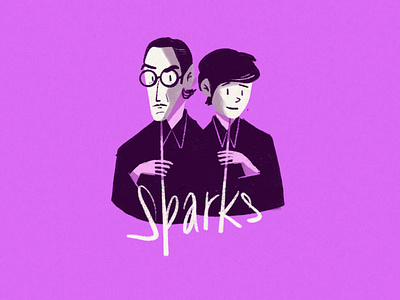 Sparks editorial illustration freelance illustration illustrator music portraits procreate sparks spot illustration