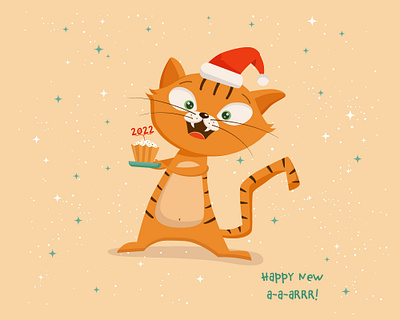 Tiger_2022) characters illustration kids mascot new year postcard tiger winter