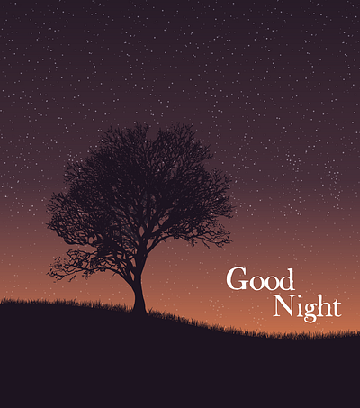 Illustration illustration illustrator night tree