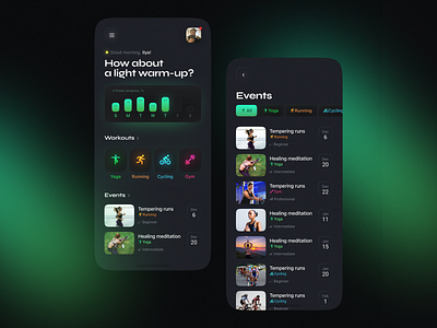 Health Fitness App app cardio coach design fitness health jogging marathon minimal mobile sport training typography ui ux wellnes