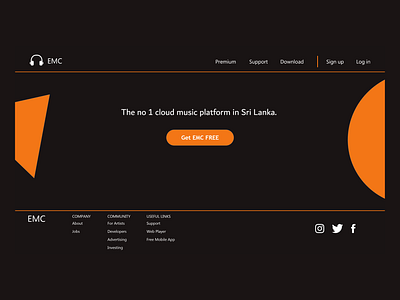 EMC Music App - Home Page design music app ui web application