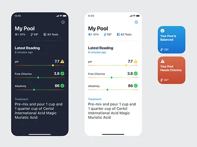Smart Pool Sensor App app connected interface pool smart pool ui widget