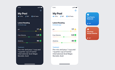 Smart Pool Sensor App app connected interface pool smart pool ui widget