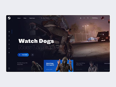 Steam Redesign Concept animation desktop games gaming steam ui ux website