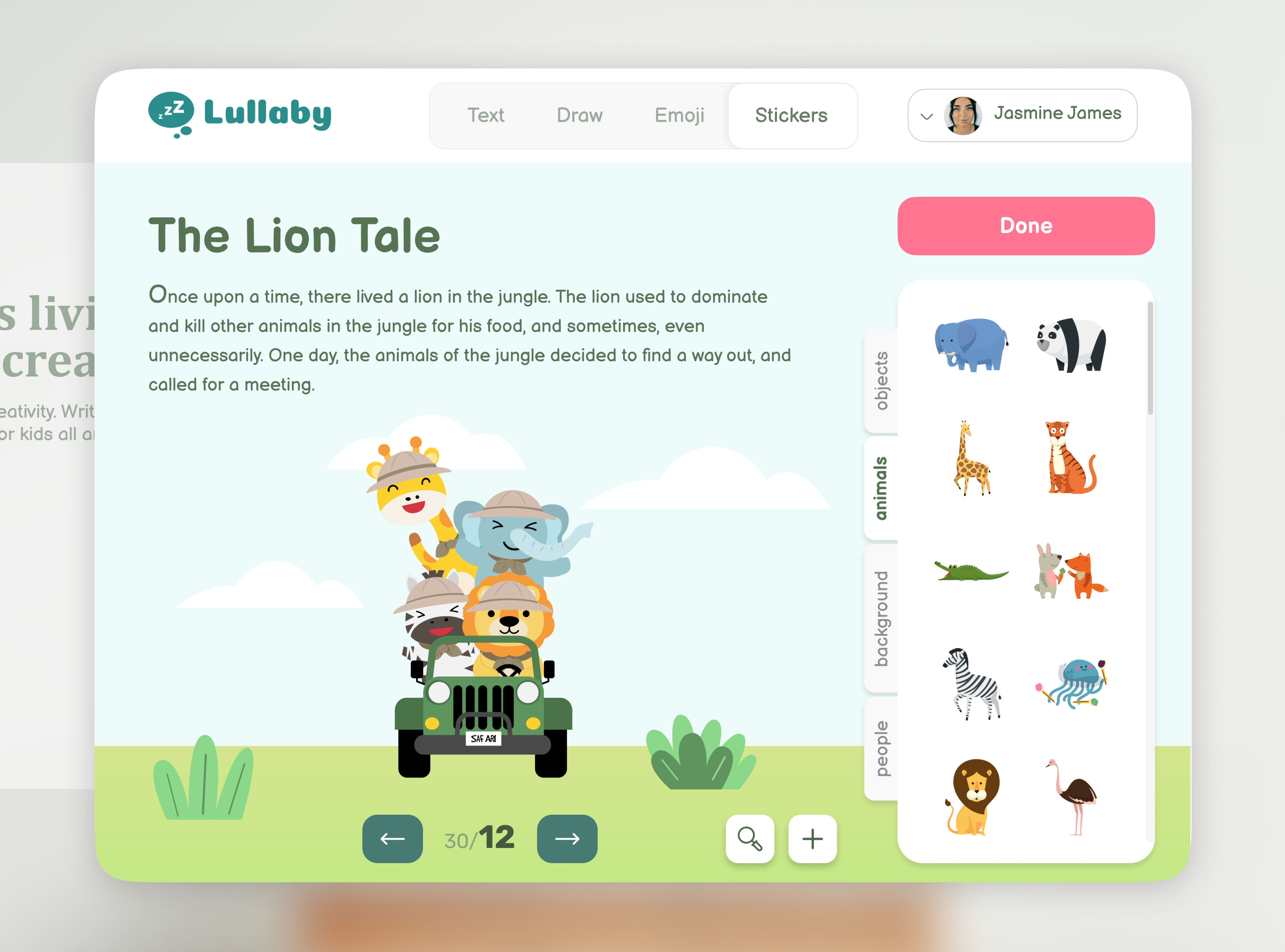 Lullaby Storyteller animals books children creative creativity design e books illustrations imagination kids parents storyteller storytelling ui ux