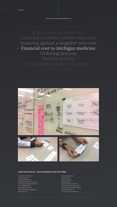 Card Sort Findings card sort minimal type typography visualize